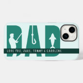 魚釣りパパカスタム子の名前メッセージ父の日 Case-Mate iPhoneケース (裏面 (横))