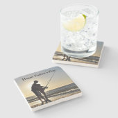 魚釣りパパサンドストーンコースター ストーンコースター (横)