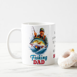 魚釣りパパハッピーファーザーズデイフィッシュ コーヒーマグカップ