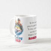 魚釣りパパハッピーファーザーズデイフィッシュ コーヒーマグカップ (正面左)