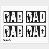 魚釣りパパメンズファーザーデイギフト最高のパパエバー 長方形シール (シート)