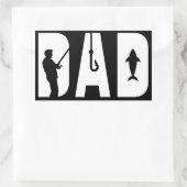 魚釣りパパメンズファーザーデイギフト最高のパパエバー 長方形シール (バッグ)