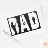 魚釣りパパメンズファーザーデイギフト最高のパパエバー 長方形シール (封筒)