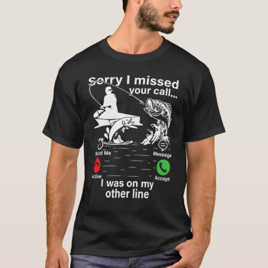 魚釣りパパメンズリール魚カッコいい漁師 Tシャツ (正面)