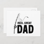 魚釣りパパリール素晴らしパパハッピーファーズデー 案内ポストカード (正面/裏面)