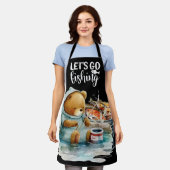 魚釣りパパリール素晴らしパパ父 エプロン (着用した状態)