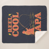 魚釣りパパレトロタイポグラフィリールパクールパ シェルパブランケット (正面(横))