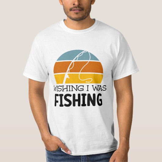 魚釣りパパ | WISH Iは魚釣り |父の日 Tシャツ (正面)