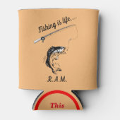 魚釣りパーソナライズされたはライフフィッシュロッドとリールである 缶クーラー (正面)