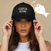 魚釣りパーソナライズされたキャッチキングギフト 刺繍入りキャップ