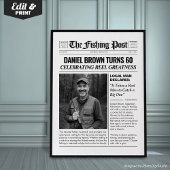 魚釣りパーソナライズされたギフト、魚釣り新聞 ポスター