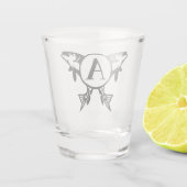 魚釣りパーソナライズされたショットガラス ショットグラス (裏面)
