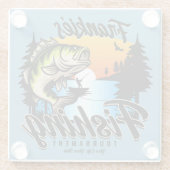 魚釣りパーソナライズされたトーナメントフィッシュアングラートマス ガラスコースター (裏面)