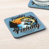 魚釣りパーソナライズされたトーナメントフィッシュアングラートマス コースター (左側)