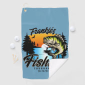 魚釣りパーソナライズされたトーナメントフィッシュアングラートマス ゴルフタオル (インサイチュ)