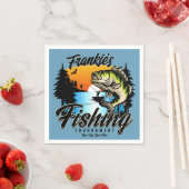 魚釣りパーソナライズされたトーナメントフィッシュアングラートマス スタンダードカクテルナプキン (インサイチュ)