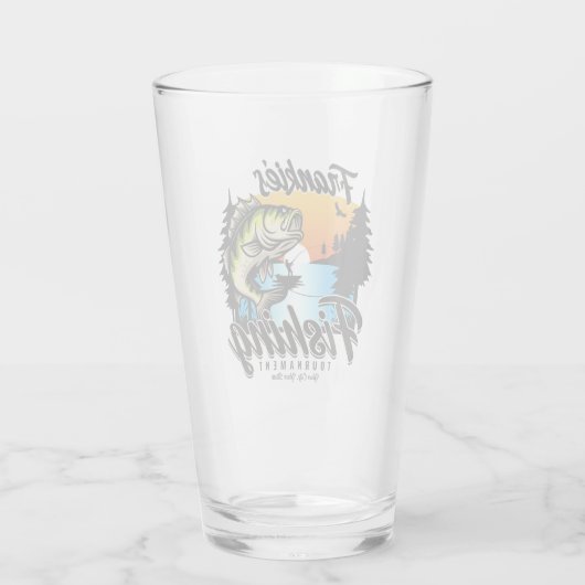 魚釣りパーソナライズされたトーナメントフィッシュアングラートマス タンブラーグラス (裏面)