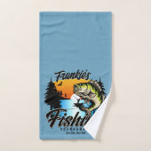 魚釣りパーソナライズされたトーナメントフィッシュアングラートマス バスタオルセット (ハンドタオル)