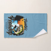 魚釣りパーソナライズされたトーナメントフィッシュアングラートマス バスタオルセット (ハンドタオル)