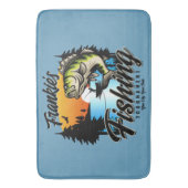 魚釣りパーソナライズされたトーナメントフィッシュアングラートマス バスマット (正面縦)