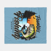 魚釣りパーソナライズされたトーナメントフィッシュアングラートマス フリースブランケット (正面(横))