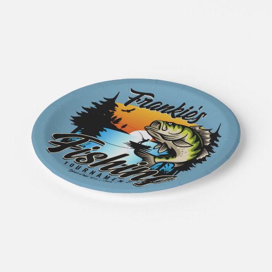 魚釣りパーソナライズされたトーナメントフィッシュアングラートマス ペーパープレート (アングル)