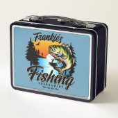 魚釣りパーソナライズされたトーナメントフィッシュアングラートマス メタルランチボックス (裏面)