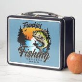 魚釣りパーソナライズされたトーナメントフィッシュアングラートマス メタルランチボックス (インサイチュ)