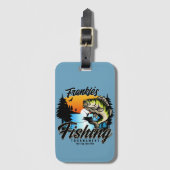 魚釣りパーソナライズされたトーナメントフィッシュアングラートマス ラゲッジタグ (正面縦)