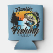 魚釣りパーソナライズされたトーナメントフィッシュアングラートマス 缶クーラー (裏面)