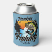 魚釣りパーソナライズされたトーナメントフィッシュアングラートマス 缶クーラー (缶裏面)