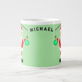 魚釣りパーソナライズされたホリデーギフト ジャンボコーヒーマグカップ (正面)