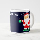 魚釣りパーソナライズされたホリデーギフト ジャンボコーヒーマグカップ (正面右)