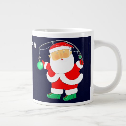 魚釣りパーソナライズされたホリデーギフト ジャンボコーヒーマグカップ (右)