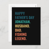 魚釣りパーソナライズされたレジェンドファーザーズデイ シーズンポストカード (正面/裏面)