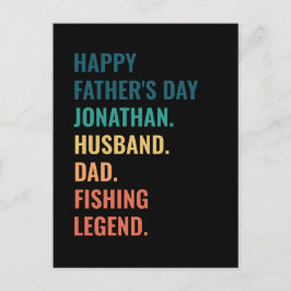 魚釣りパーソナライズされたレジェンドファーザーズデイ シーズンポストカード