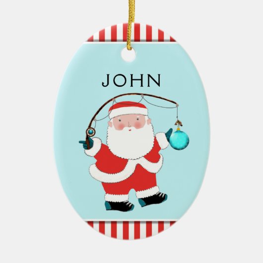 魚釣りパーソナライズされた保存セラミックオーナメント セラミックオーナメント (正面)