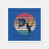 魚釣りパーソナライズされた学士週末 スタンダードカクテルナプキン (正面)