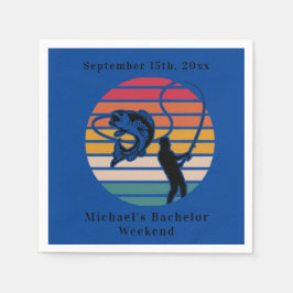 魚釣りパーソナライズされた学士週末 スタンダードカクテルナプキン