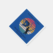 魚釣りパーソナライズされた学士週末 スタンダードカクテルナプキン (角)