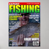 魚釣りパーソナライズされた雑誌表紙 ポスター (正面)