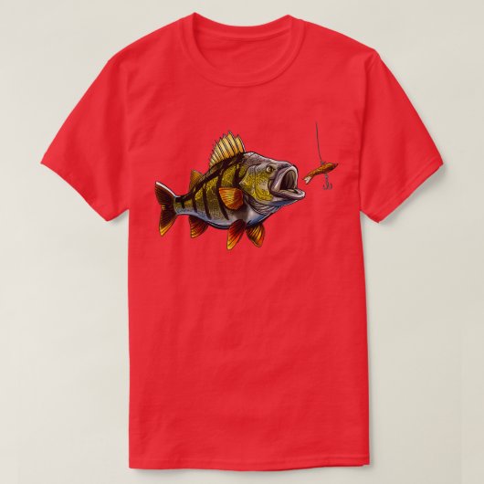 魚釣りパーチ Tシャツ (デザイン正面)