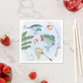 魚釣りパーティーナプキン スタンダードカクテルナプキン (インサイチュ)