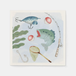 魚釣りパーティーナプキン スタンダードカクテルナプキン