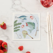 魚釣りパーティーナプキン スタンダードカクテルナプキン (インサイチュ)