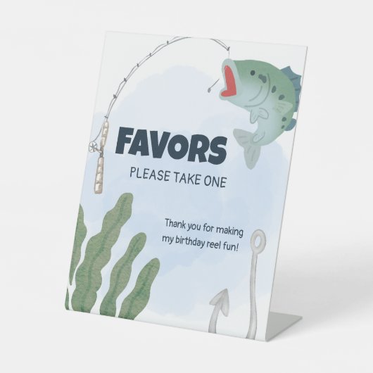 魚釣りパーティーナプキン 台座サイン (正面)