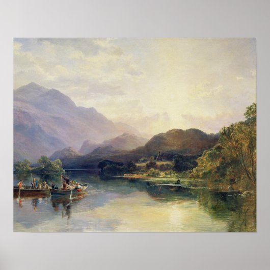 魚釣りパーティーLoch Achray, a View of Ben V ポスター (正面)
