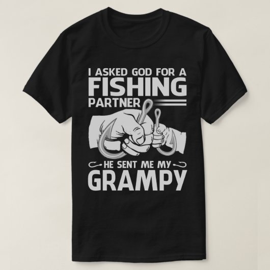 魚釣りパートナー彼は私に私のGRAMPYを送信 Tシャツ (デザイン正面)