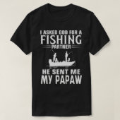 魚釣りパートナー私のパパを送った Tシャツ (デザイン正面)