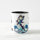 魚釣りビッグフィッシュキャッチ引用文 マグカップ (中央)